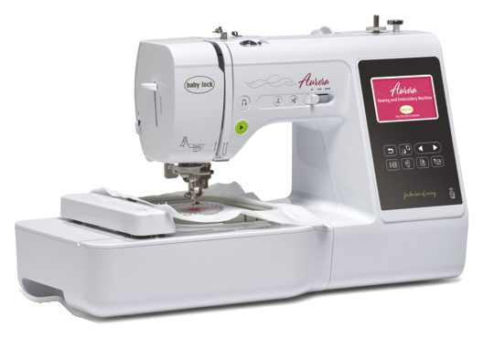 Baby Lock Aurora sewing and embroidery machine with 4x4 embroidery unit