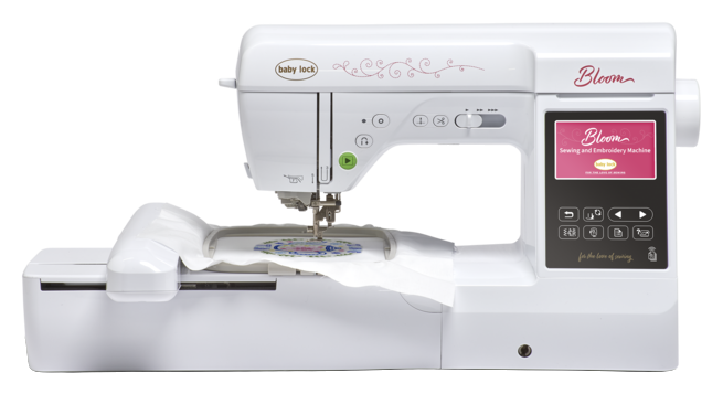 Baby Lock Bloom sewing and embroidery machine with 5x7 embroidery unit