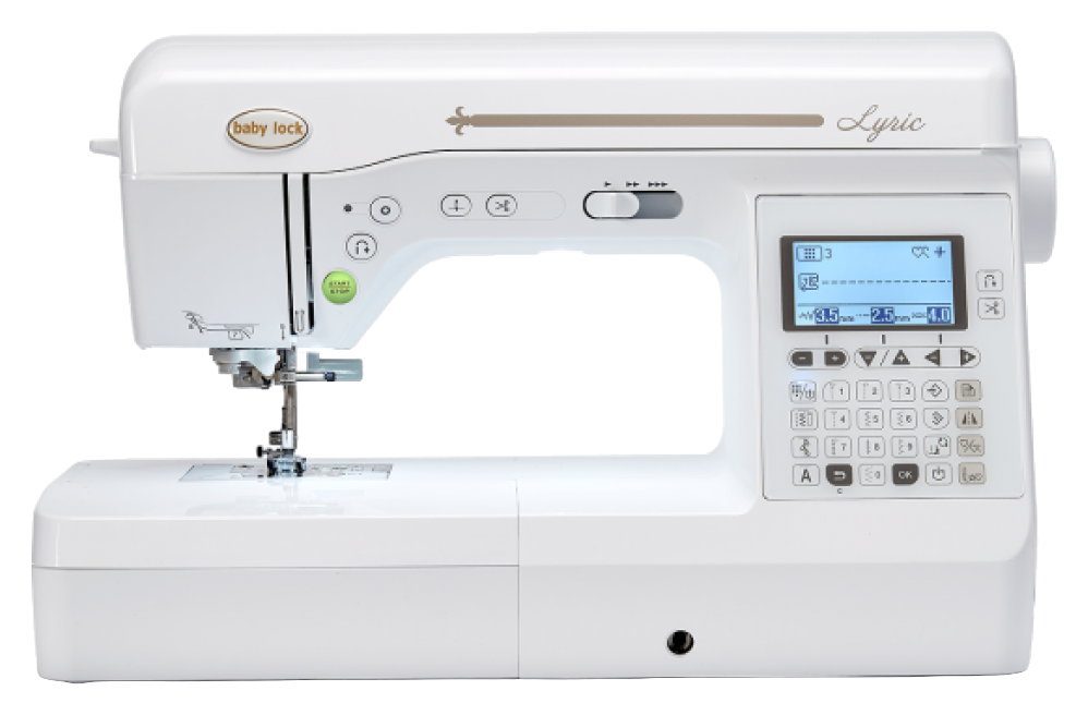 Baby Lock Lyric sewing and quilting machine, front view