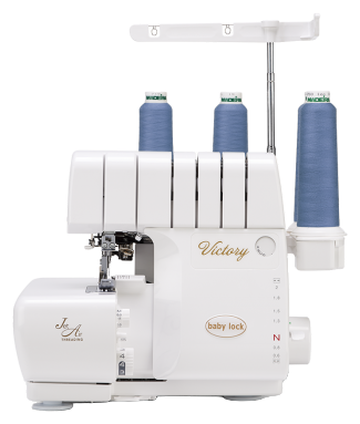 Baby Lock Victory serger (BLS3), front view with four thread cones