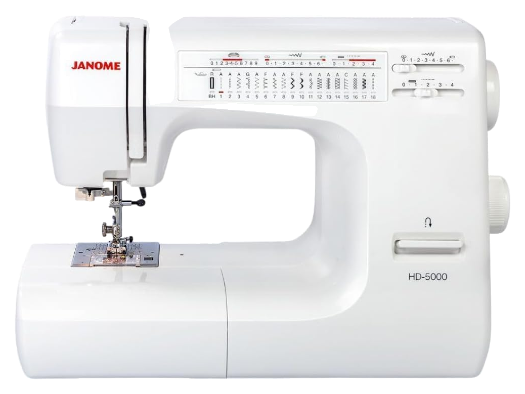 Janome HD5000 Heavy-Duty Mechanical Sewing Machine for Beginners White