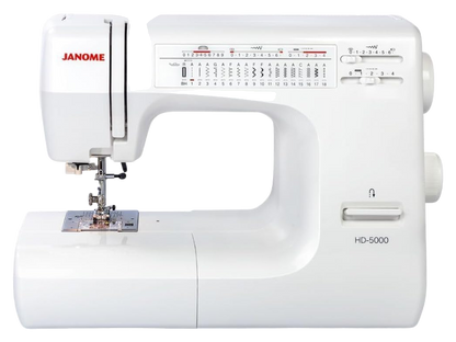 Janome HD5000 Heavy-Duty Mechanical Sewing Machine for Beginners White