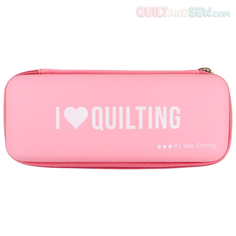 "I Love Quilting" Pink Rotary Case