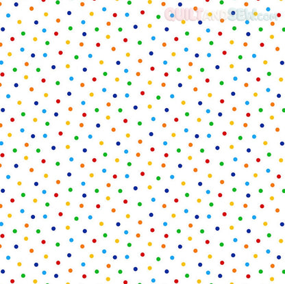Multi Color Dot Confettie On White - Timeless Treasures