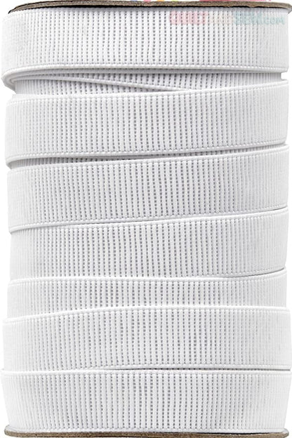Stretchrite 3/4-Inch by 45-Yard White Ribbed Non-Roll Woven Polyester Elastic Spool
