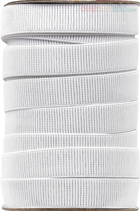 Stretchrite 3/4-Inch by 45-Yard White Ribbed Non-Roll Woven Polyester Elastic Spool