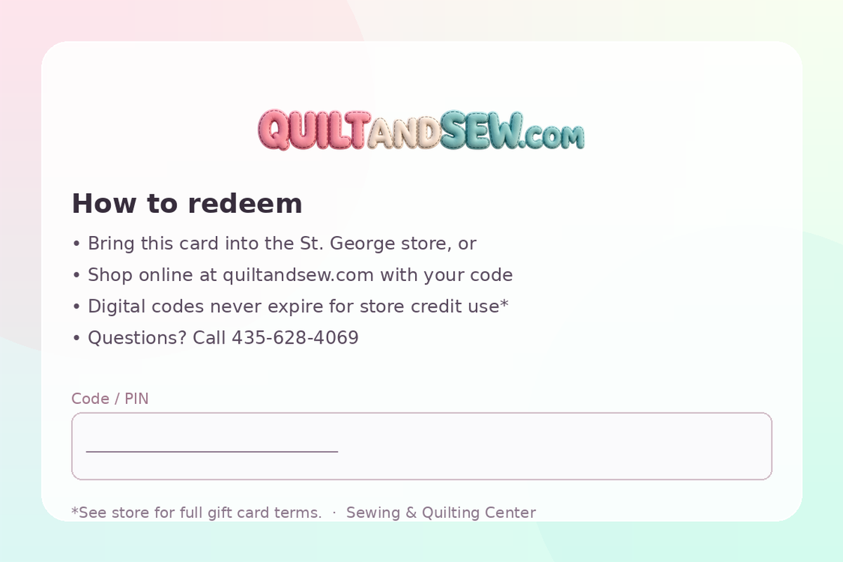 Gift card back preview