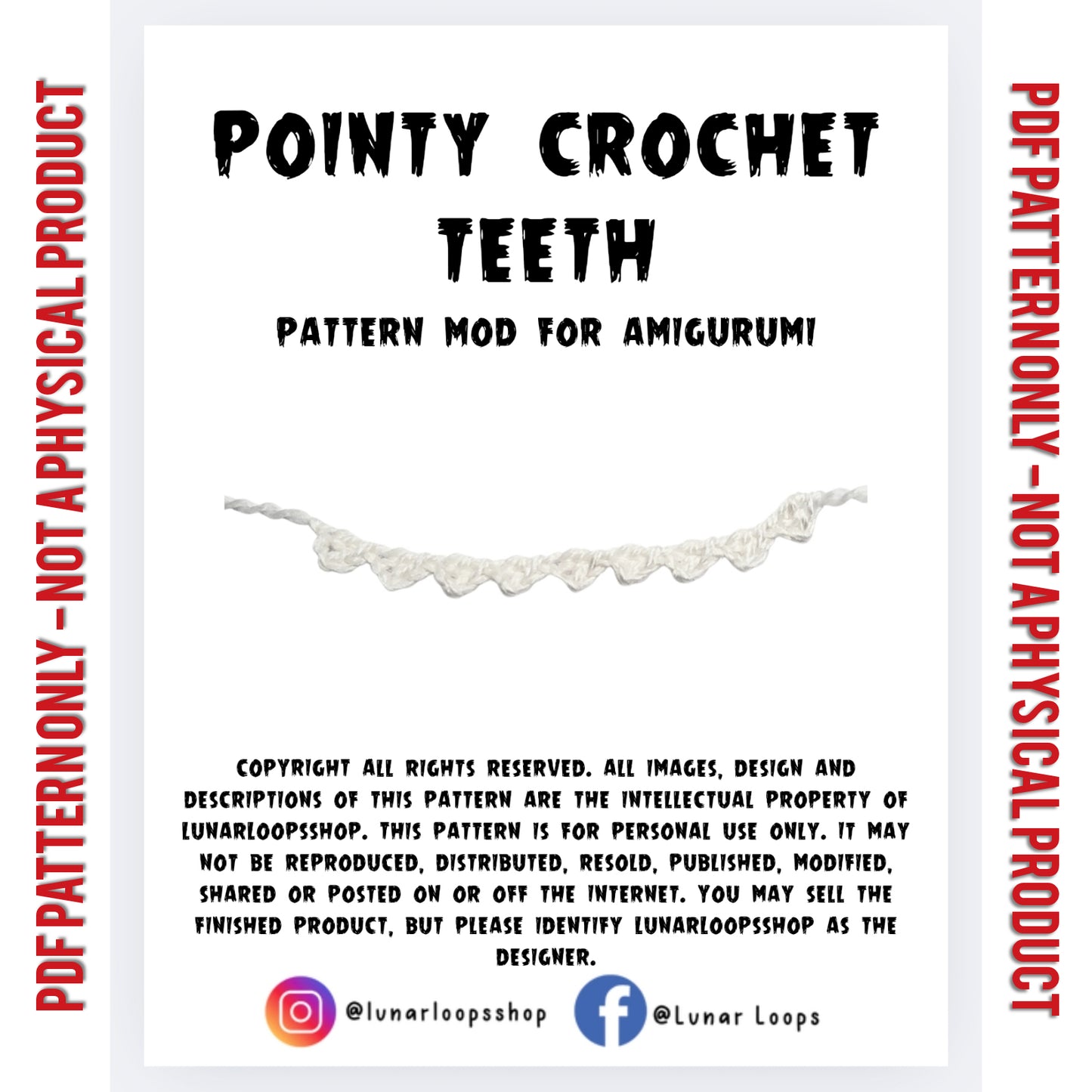 Pointy Crochet Teeth Pattern - Mod for Amigurumi