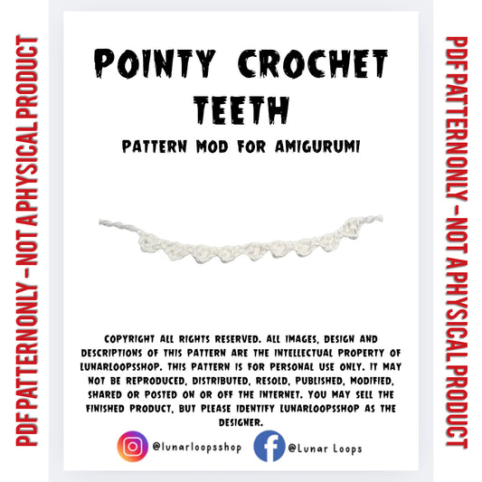 Pointy Crochet Teeth Pattern - Mod for Amigurumi