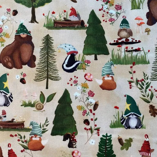 Gnomeland Critters Forest Toss Natural By Robert Kaufman