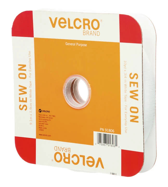Sew On 10yd x 3/4in White - Velcro Brand