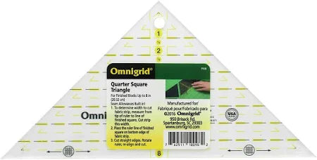 Omnigrid Quarter Square Triangle Ruler 8"