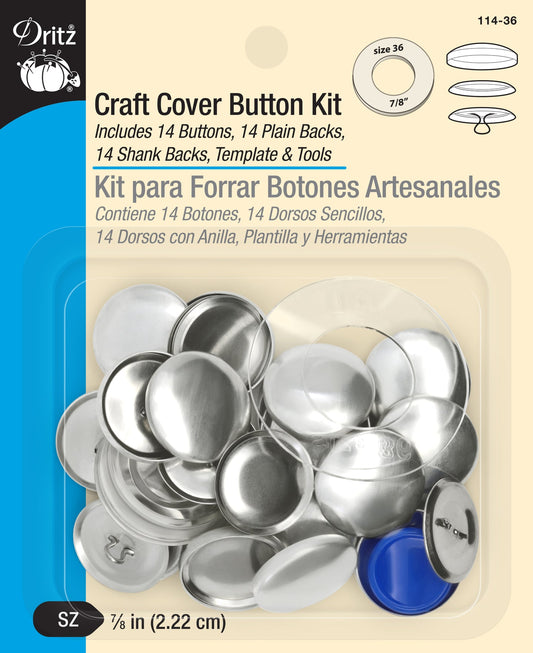 Dritz Craft Button Kit, 7/8", Nickel