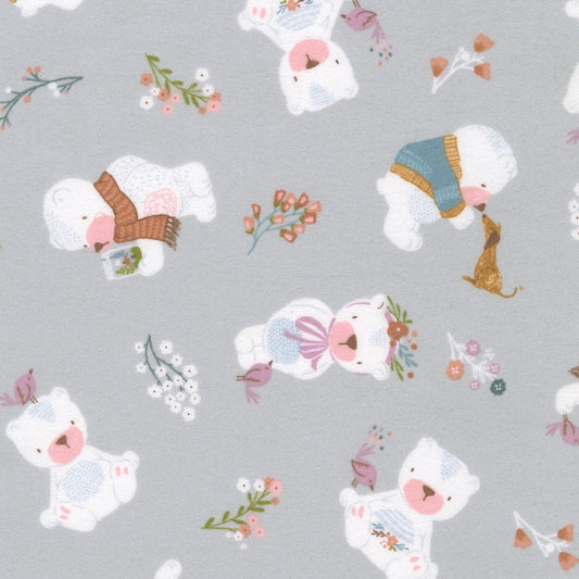 Haze Bears Winter Days Flannel Robert Kaufman