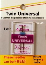 Klasse' Twin Universal Needle Size 80/4.0mm