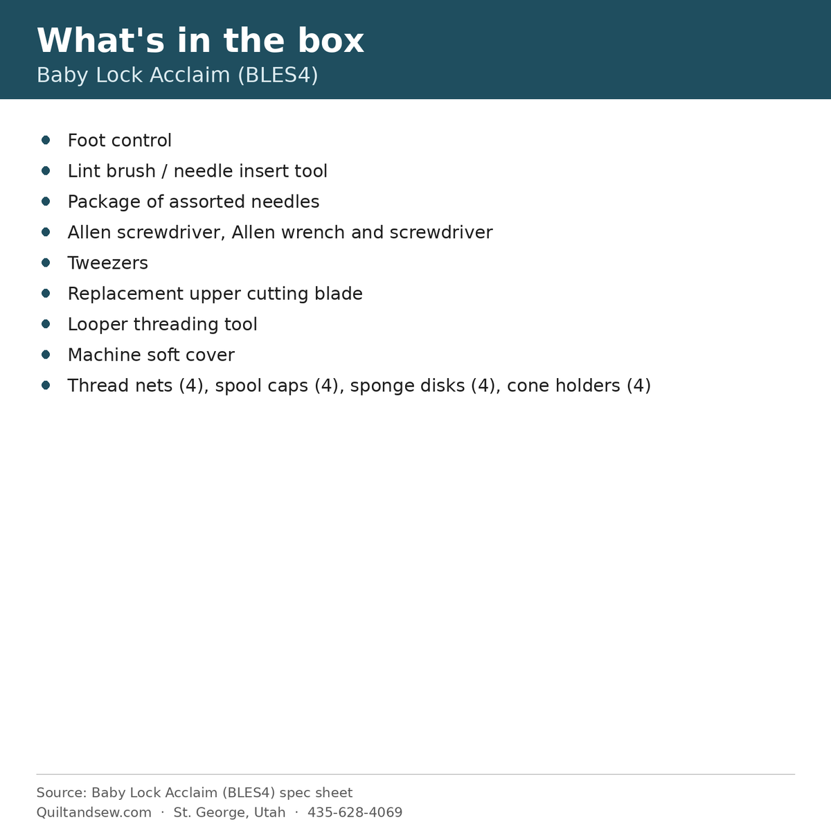 What's in the box - Baby Lock Acclaim Serger