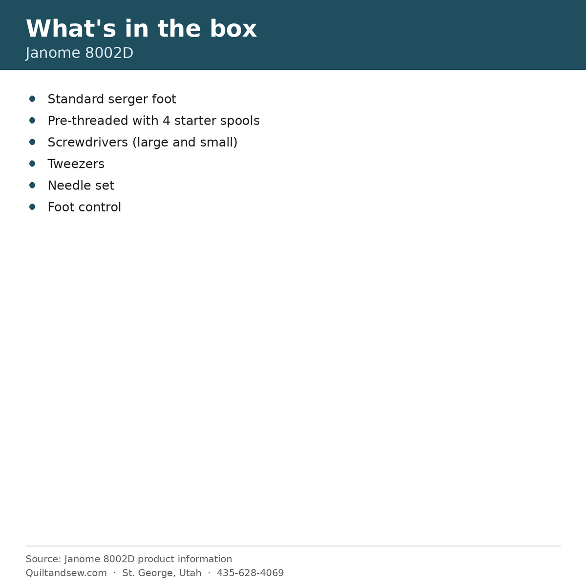 What's in the box - Janome 8002D Serger