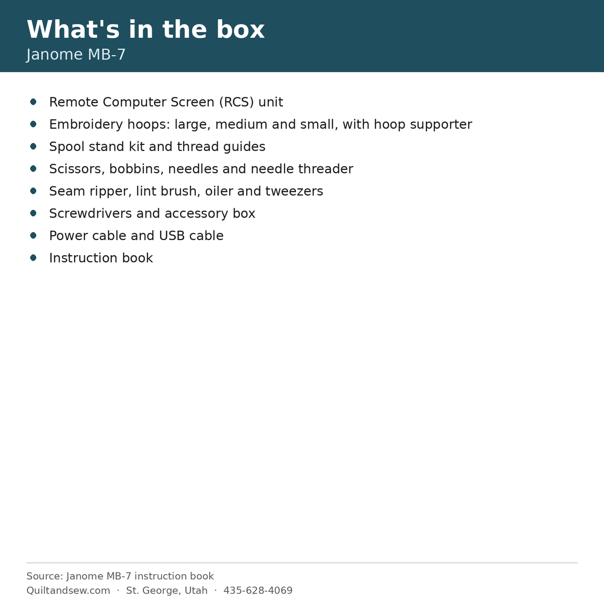 What's in the box - Janome MB-7 Embroidery Machine