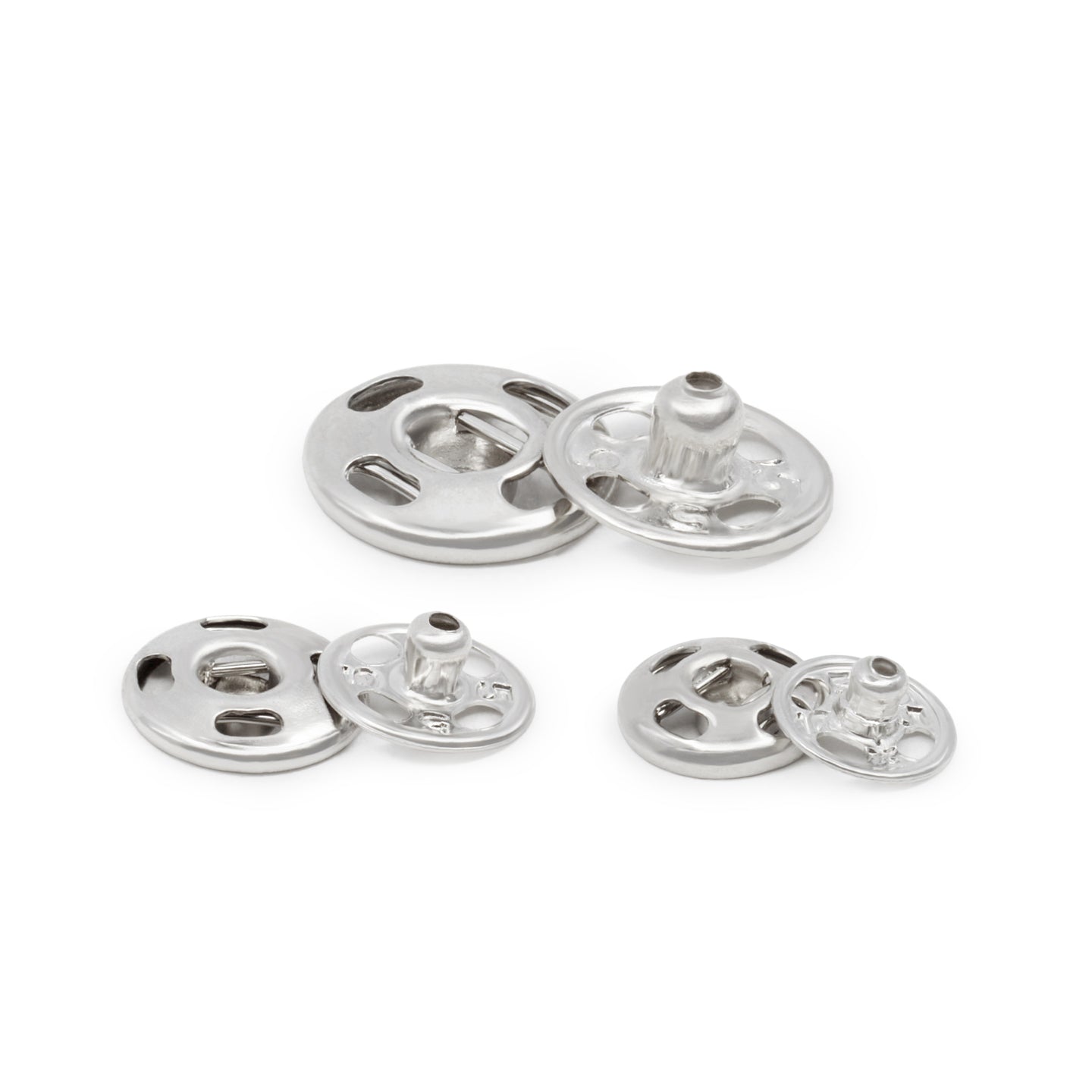 Dritz Sew-On Snapps Size 1/0, 2/0, 4/0 36 Sets, Nickel
