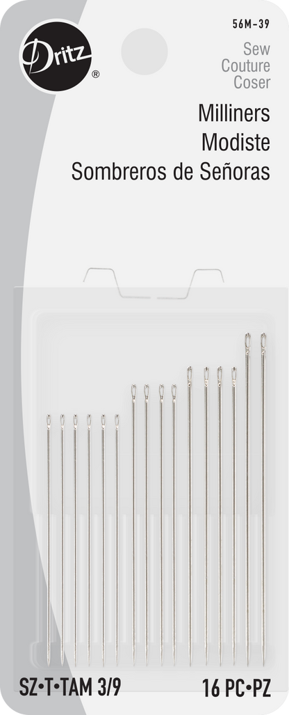 Dritz Milliners Hand Needles, Size 3/9, 16pc