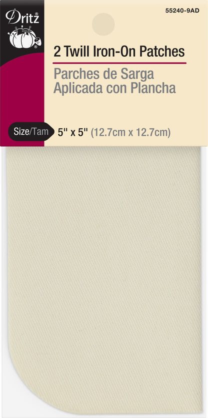 Dritz Twill Iron-On Patches 5"x5"