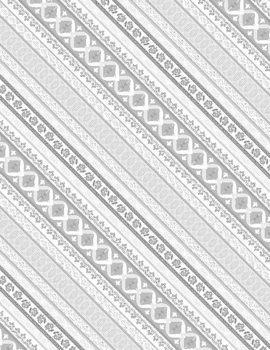 Ticking Stripe Grey Lockwood Manor by Wilimington Prints - Sold By The 1/4