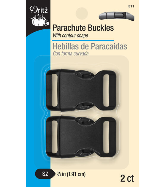 Dritz 3/4" Parachute Buckles, Black, 2ct.