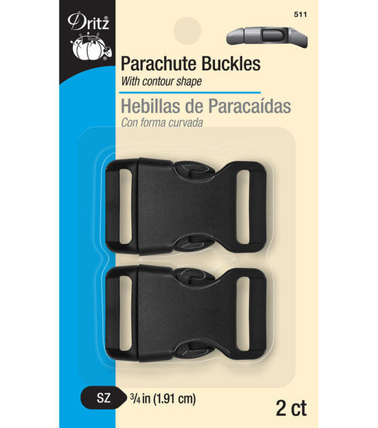 Dritz 3/4" Parachute Buckles, Black, 2ct.