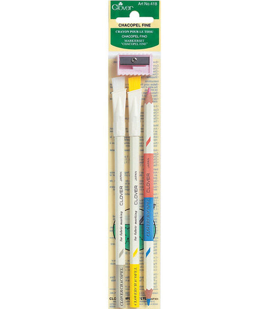 Clover Fine Chacopel Pencil Set with Sharpener 3pc