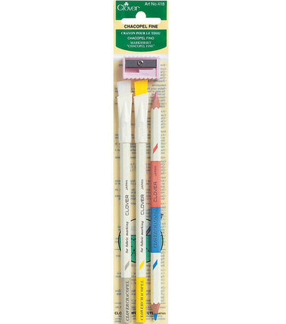Clover Fine Chacopel Pencil Set with Sharpener 3pc