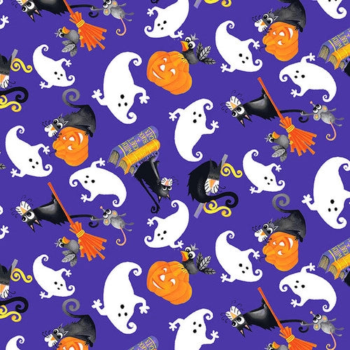 BOO! With Glow Henry Glass Fabrics - Sold By 1/4 Yard