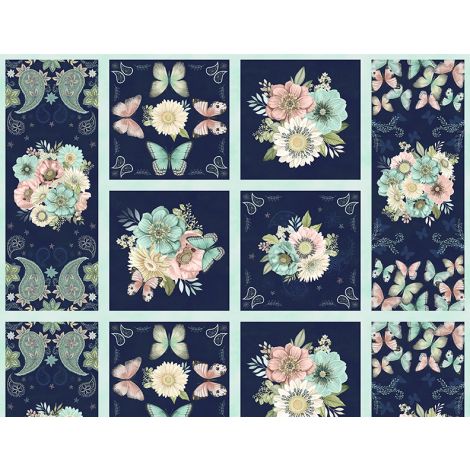 Wilmington Prints Blissful Craft Panel Multi White 27642-473