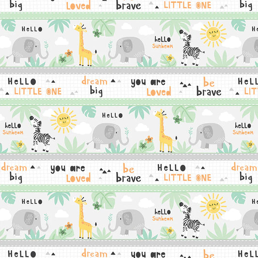 Wilmington Prints Hello Sunbeam Repeating Stripe Animal Multi 24501-497