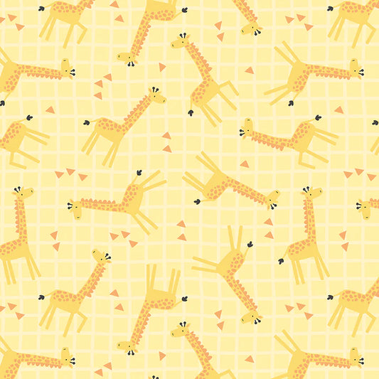 Wilmington Prints Hello Sunbeam Giraffe Toss Yellow 24504-558