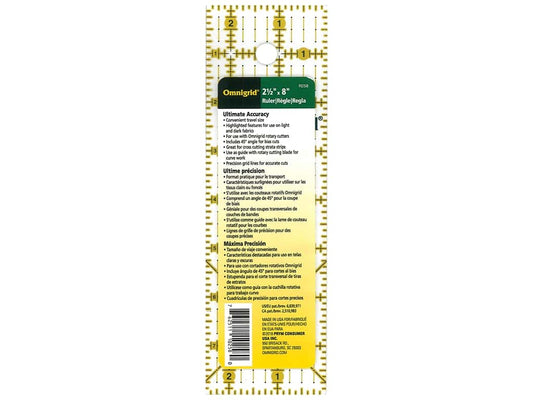 Omnigrip 2.5" x 8" Ruler