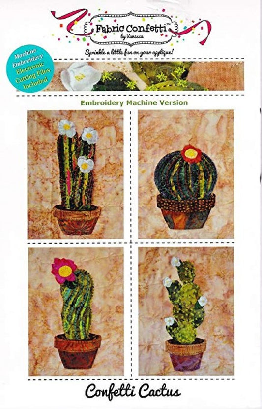 Fabric Confetti Confetti Cactus Embroidery Pattern
