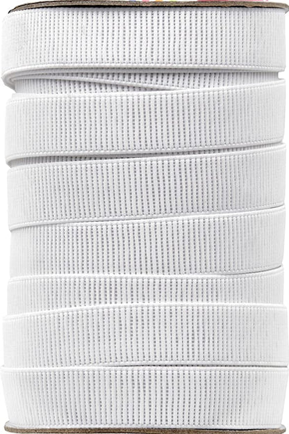 Stretchrite 3/4-Inch by 45-Yard White Ribbed Non-Roll Woven Polyester Elastic Spool