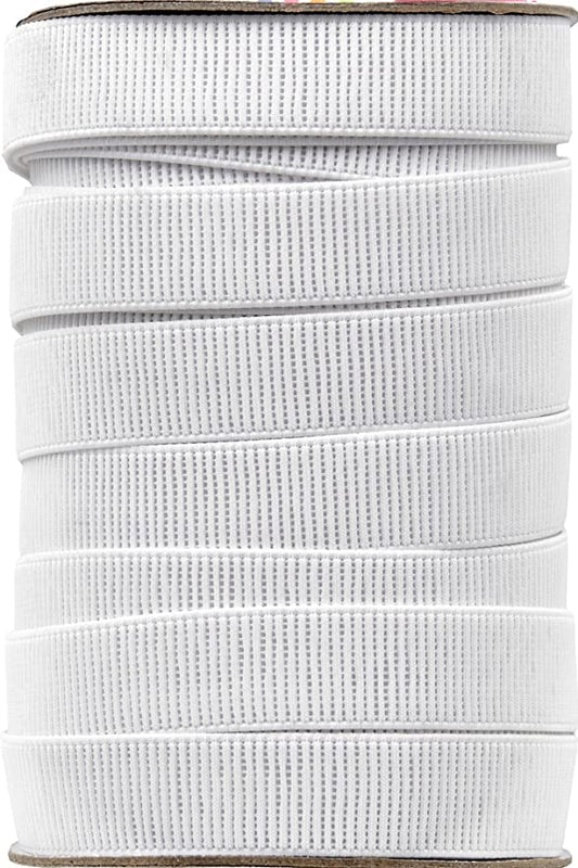 Stretchrite 3/4-Inch by 45-Yard White Ribbed Non-Roll Woven Polyester Elastic Spool
