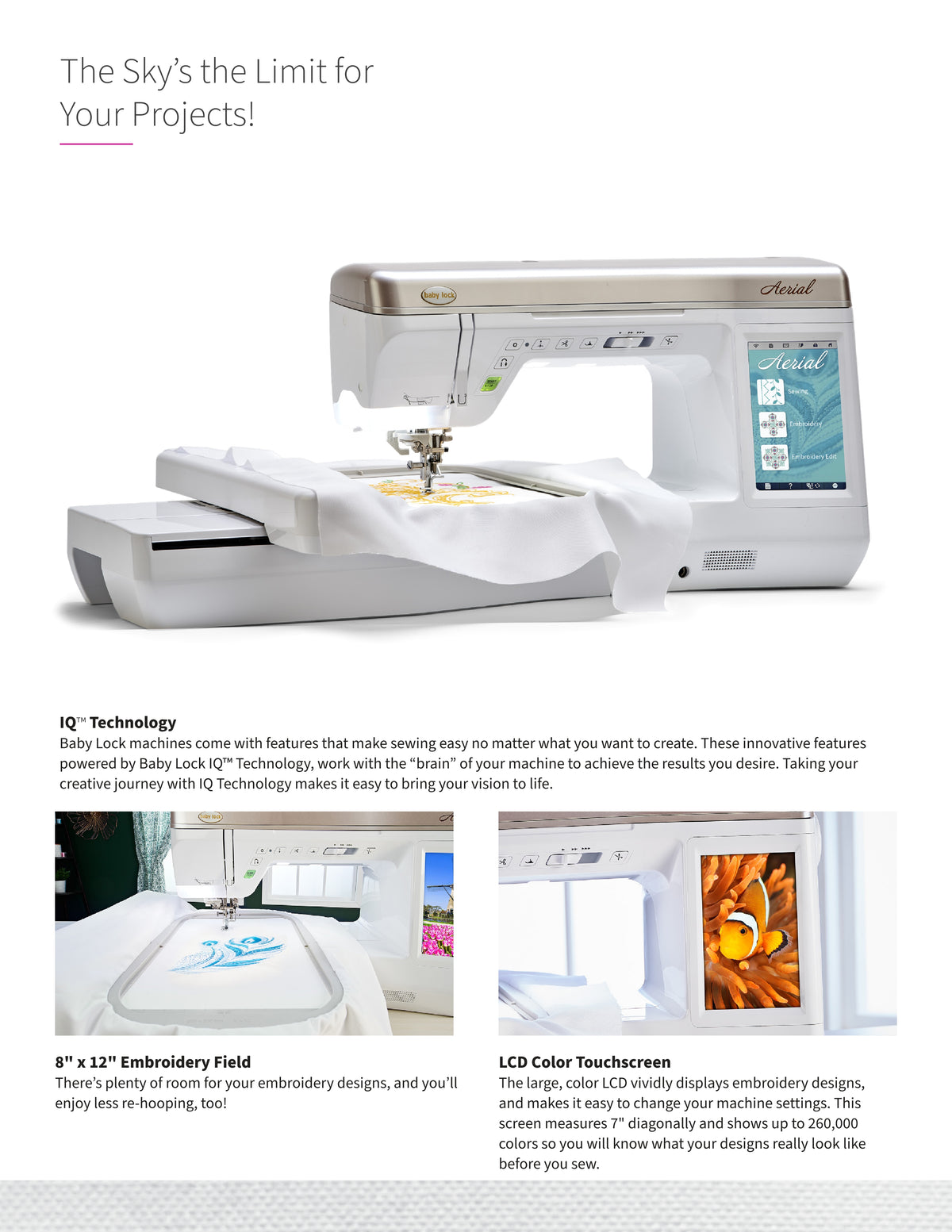 Baby Lock Aerial Sewing and Embroidery Machine