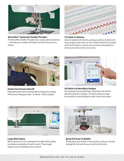 Baby Lock Aerial Sewing and Embroidery Machine