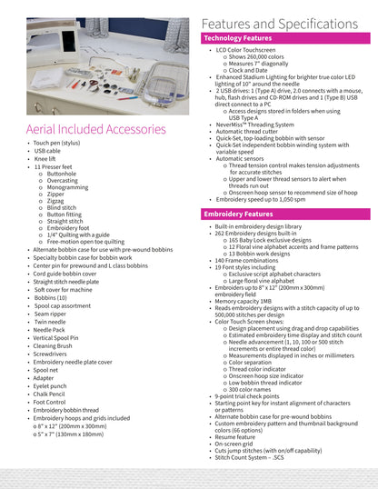 Baby Lock Aerial Sewing and Embroidery Machine