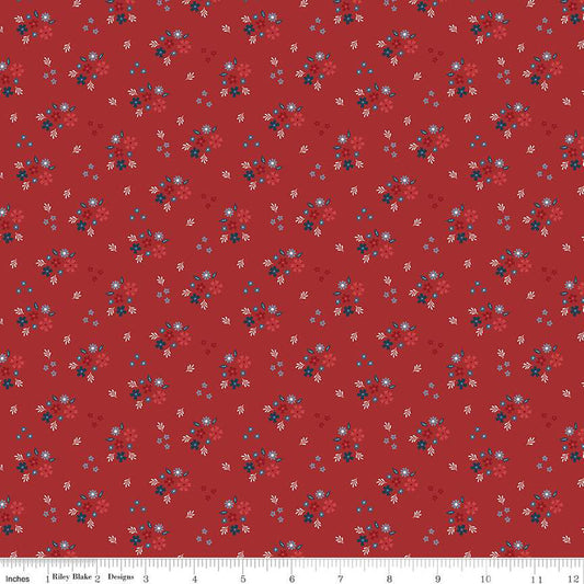 Red, White and True Ditzy Red by Riley Blake - Sold by the 1/4yd