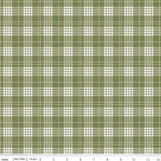 Ally's Garden Plaid Olive by Riley Blake - Sold by the 1/4yd