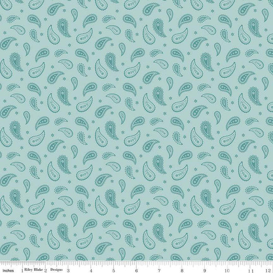 Ally's Garden Paisley Aqua by Riley Blake - Sold by the 1/4yd