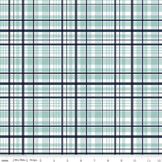 Plaid Aqua Its' A Boy by Riley Blake - Sold by the 1/4yd