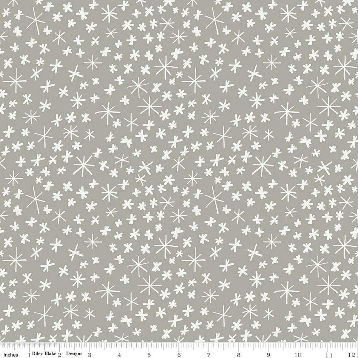 Nice Ice Baby Snowflakes Gray Designer Flannel by Riley Blake - Sold by the 1/4yd