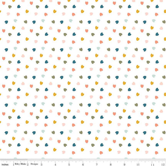 Flannel Make A Pretty Life Hearts White By Riley Blake Designs