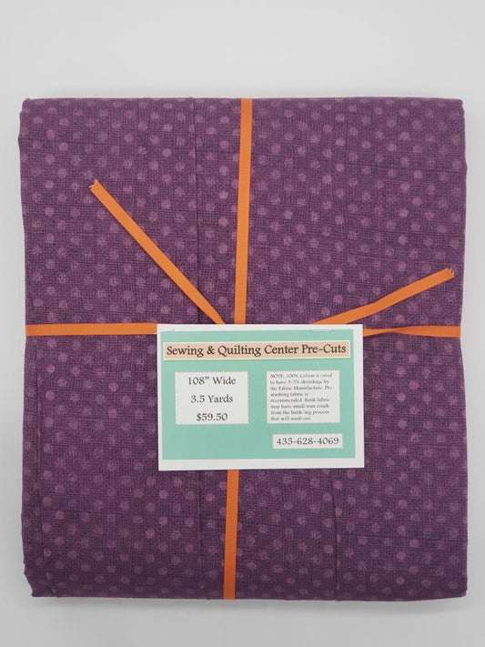 108" Pre-Cut Purple Dot 3.5 yards