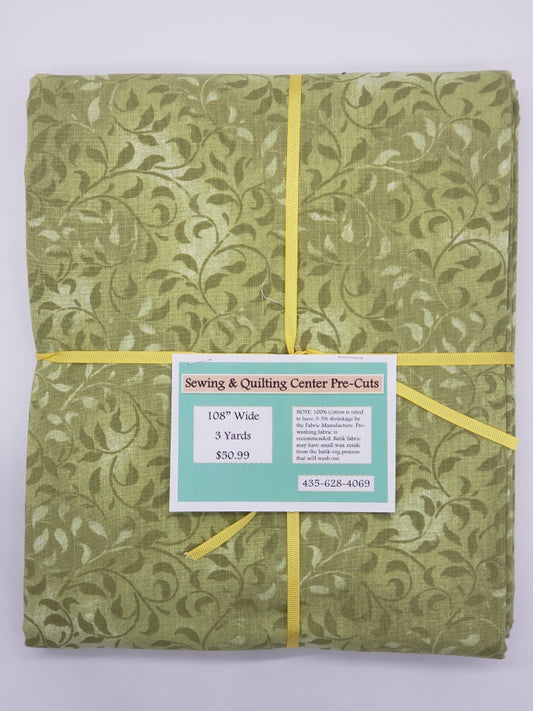 108" Pre-Cut Olive Vine 3 yards