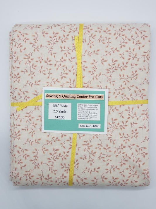 108" Pre-Cut Cream Vine 2.5 yards